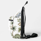 Cute Watercolor Baby Dinosaurs スリングバッグ (右)