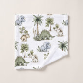 Cute Watercolor Baby Dinosaurs バスタオルセット (ウォッシュタオル)