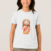 Cute Watercolor Baby Jesus Christ Illustration トライブレンドＴシャツ (正面)
