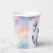 Cute Watercolor Baby Owl Balloons Birthday  紙コップ (右)