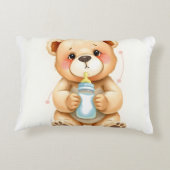 Cute Watercolor Baby Teddy Bear Illustration  アクセントクッション (裏面)