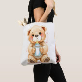 Cute Watercolor Baby Teddy Bear Illustration  トートバッグ (クローズアップ)