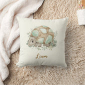 Cute Watercolor Baby Turtle Nursery Throw Pillow  クッション (ブランケット)