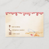 Cute Watercolor Bakery Business Card 名刺 (裏面)