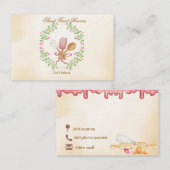 Cute Watercolor Bakery Business Card 名刺 (正面/裏面)