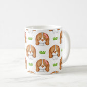 Cute Watercolor Beagle Dog  コーヒーマグカップ (正面右)