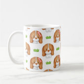 Cute Watercolor Beagle Dog  コーヒーマグカップ (左)