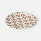 Cute Watercolor Beagle Dog ペーパープレート (アングル)