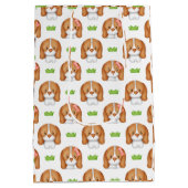 Cute Watercolor Beagle Dog Gift Bag ミディアムペーパーバッグ (裏面)