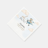 Cute Watercolor Bear Baby Shower party スタンダードカクテルナプキン (角)