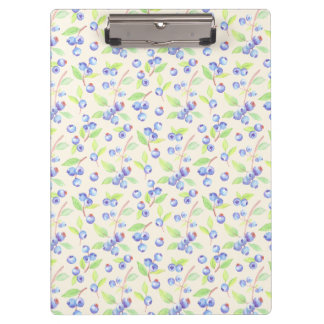 Cute Watercolor Blueberry Botanical Pattern クリップボード