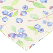 Cute Watercolor Blueberry Botanical Pattern ショートテーブルランナー (コーナー)