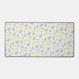 Cute Watercolor Blueberry Botanical Pattern デスクマット