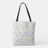 Cute Watercolor Blueberry Botanical Pattern トートバッグ (裏面)