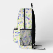 Cute Watercolor Blueberry Botanical Pattern プリントバックパック (右)