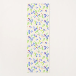 Cute Watercolor Blueberry Botanical Pattern ヨガマット