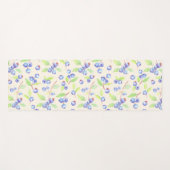 Cute Watercolor Blueberry Botanical Pattern ヨガマット (正面(横))