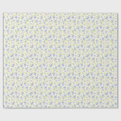 Cute Watercolor Blueberry Botanical Pattern ラッピングペーパー (フラット)