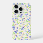 Cute Watercolor Blueberry Botanical Pattern iPhoneケース (裏面)