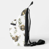 Cute Watercolor Bumblebee Design | Soft Pastel Bee スリングバッグ (右)