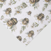 Cute Watercolor Bumblebee Design | Soft Pastel Bee 薄葉紙 (詳細)