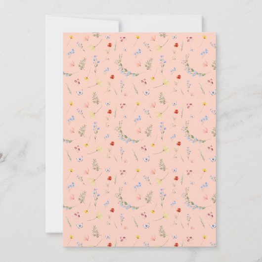 Cute Watercolor Bunny 1st Birthday Invitation 招待状 (裏面)