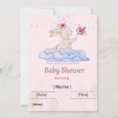  Cute Watercolor Bunny Baby Shower Invitatio 招待状 (正面)