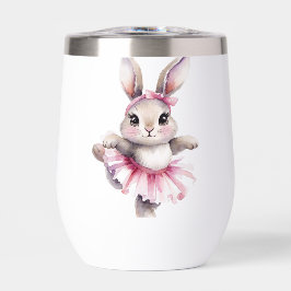 Cute Watercolor Bunny Ballerina Birthday 