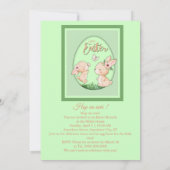 Cute Watercolor Bunny Cutout Easter Brunch 招待状 (裏面)