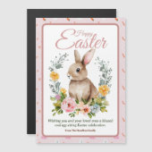 Cute Watercolor Bunny Floral Wreath Easter (正面/裏面)