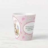 Cute Watercolor Bunny Floral Wreath Easter カフェラテマグ (正面)