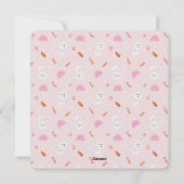 Cute Watercolor Bunny Floral Wreath Easter シーズンカード (裏面)