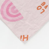 Cute Watercolor Bunny Floral Wreath Easter フリースブランケット (角)