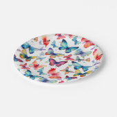 Cute Watercolor Butterflies Pattern ペーパープレート (アングル)