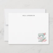 Cute watercolor Cake Mixer Flat  サンキューカード (正面)