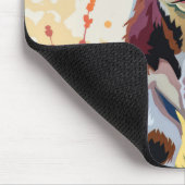 Cute Watercolor Calf In Field Weeds マウスパッド (コーナー)