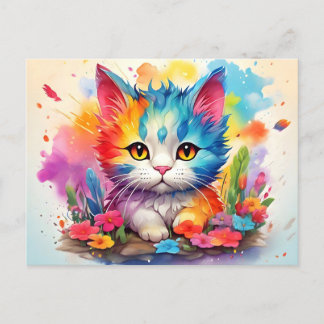 Cute Watercolor Cat # 9 ポストカード