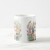 Cute watercolor cat Mug コーヒーマグカップ (中央)