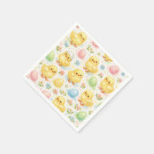 Cute Watercolor Chick Easter Brunch Paper Napkins スタンダードカクテルナプキン (角)
