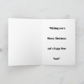 Cute Watercolor Christmas Cat Personalized Greetin カード (内部)