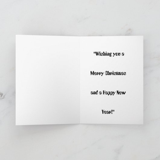 Cute Watercolor Christmas Cat Personalized Greetin カード (内部)