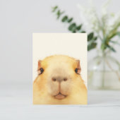 Cute Watercolor Close Up Capybara Face ポストカード (スタンド正面)