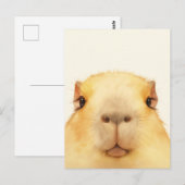 Cute Watercolor Close Up Capybara Face ポストカード (正面/裏面)
