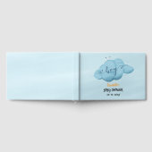 Cute Watercolor Cloud Baby Boy Shower ゲストブック (全面)