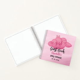 Cute Watercolor Cloud Baby Girl Shower Guest Book ノートブック