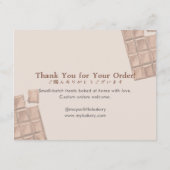 Cute Watercolor Cookie Cake Care Instructions サンキューカード (裏面)