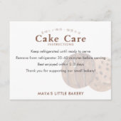 Cute Watercolor Cookie Cake Care Instructions サンキューカード (正面)