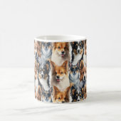 Cute Watercolor Corgi Dog Pattern                  コーヒーマグカップ (中央)