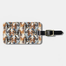 Cute Watercolor Corgi Dog Pattern                  ラゲッジタグ