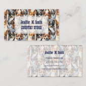 Cute Watercolor Corgi Dog Pattern 名刺 (正面/裏面)